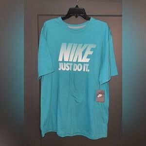 NWT Nike Men's Aqua Just Do It Tee